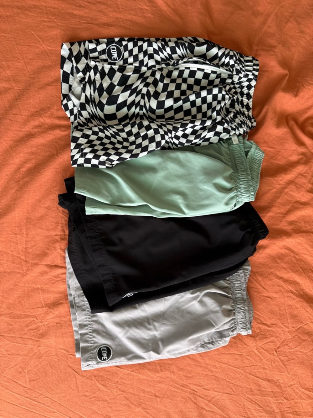Casual Elastic Waist Shorts Bundle - Checker, Mint, Black, Gray